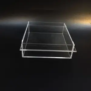 流行有用的透明亚克力展示储物盒，带可拆卸盖子