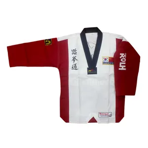 Obral gaya kimono wanita, woofun kickboxing katun dobok seragam taekwondo