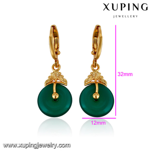 22324 xuping Jewelry Vintage Gold Plated <strong>Jade</strong> <strong>Earring</strong> - Product Image 2