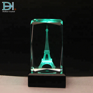 การออกแบบที่กำหนดเอง <span class=keywords><strong>Eiffel</strong></span> <span class=keywords><strong>Tower</strong></span> 3D เลเซอร์แก้วคริสตัล Cube - Product Image 6