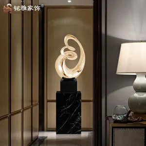 홈 액세서리 장식 현대 조각 수지 로즈 골드 조각