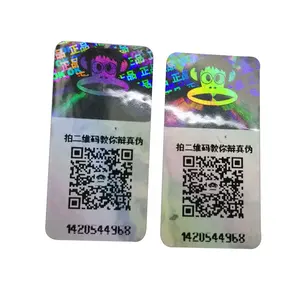Etiqueta de holograma personalizada da segurança 3d, adesivo laser com código de barras de código qr