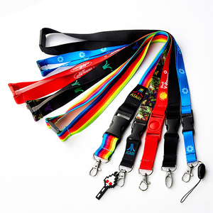 Custom Logo Neck Nylon Lanyard with Heated Transfer Printing and ID Card Holder Promotional Breakaway Design