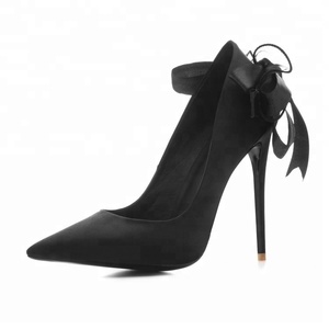 Chine <span class=keywords><strong>pas</strong></span> <span class=keywords><strong>cher</strong></span> <span class=keywords><strong>sexy</strong></span> lady sonia pompes en cuir chaussures à talons hauts pompes avec nœud en gros - Product Image 4