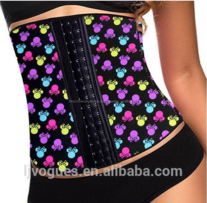 Papillon coloré motif impression Latex Corset 9 acier <span class=keywords><strong>os</strong></span> Underbust serre - taille avant ouvert formateur Lingeria - Product Image 2