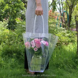 Saco da flor da loja do pp uso saco de embalagem plástico transparente extra grande