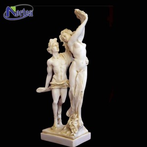 Statue d'Apollon et de Daphné en marbre blanc antique personnalisée, célèbre figure du <span class=keywords><strong>mythe</strong></span> grec antique, sculpture sculptée à la main, utilisation en extérieur dans le jardin, pierre - Product Image 6