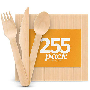 Respetuoso del medio ambiente desechables <span class=keywords><strong>de</strong></span> madera <span class=keywords><strong>de</strong></span> bambú cubiertos <span class=keywords><strong>con</strong></span> <span class=keywords><strong>cuchillos</strong></span> tenedores cucharas utensilio conjuntos - Product Image 3