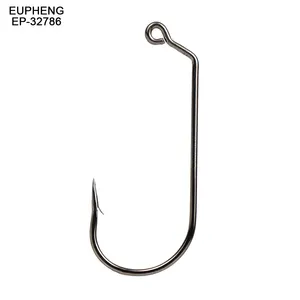 Eupheng EP-32786 Jig Haken 120 Grad Offset Eye Shank Pro Choice Angelhaken aus Kohlenstoffs tahl Schwarz 1/0 # bis 5/0 #(B13)