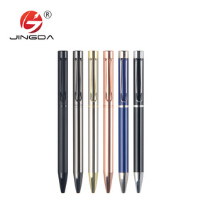 Vendita calda di penne a sfera in acciaio con Logo stampato su misura con <span class=keywords><strong>inchiostro</strong></span> blu/nero <span class=keywords><strong>senza</strong></span> Clip-penne promozionali economiche - Product Image 1