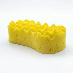 car wash sponge easy to grip yellow seaweed wave car sponge