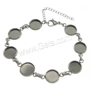 Bracelet de lunette en acier inoxydable, ensemble avec 2 supports lnch, couleur d'origine, 19.5x12.5x2.5mm et intérieur 10mm, 1 pièce