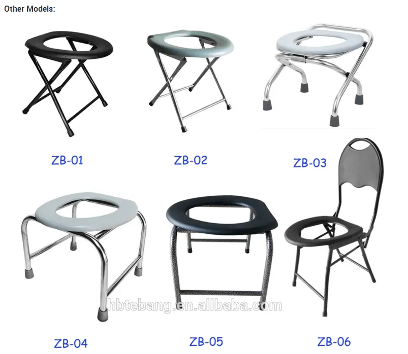 Vente chaude En Acier Réglables Handicapés Bain handicapé pliable facile chaise de toilette