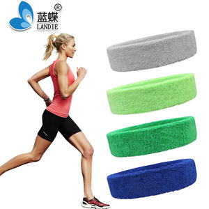 <span class=keywords><strong>Fashion</strong></span> Custom <span class=keywords><strong>Terry</strong></span> Baumwolle gestrickt Stirnband bestickt Stirnband - Product Image 2