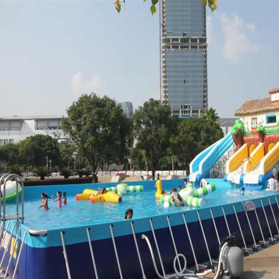 ขายร้อน PVC Stents สระว่ายน้ำกรอบโลหะคุณภาพสูงพลาสติกสระว่ายน้ำสำหรับครอบครัวเด็ก