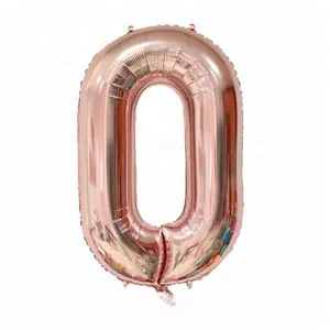 誕生日パーティージャイアント40インチローズゴールドメタリック番号1形状箔バルーン