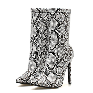 WETKISS Matura Sexy Stivali di pelle di Serpente Delle Donne di <span class=keywords><strong>Cerniera</strong></span> di Gomma di Alta Tacchi A Spillo Stivali Donna Stivaletti Moda pelle di serpente stivaletti - Product Image 5