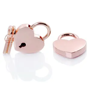 Wosaajf — grande boîte à clé en or rose, cadeau de vacances multifonctionnel, petite boîte en forme de cœur avec serrure