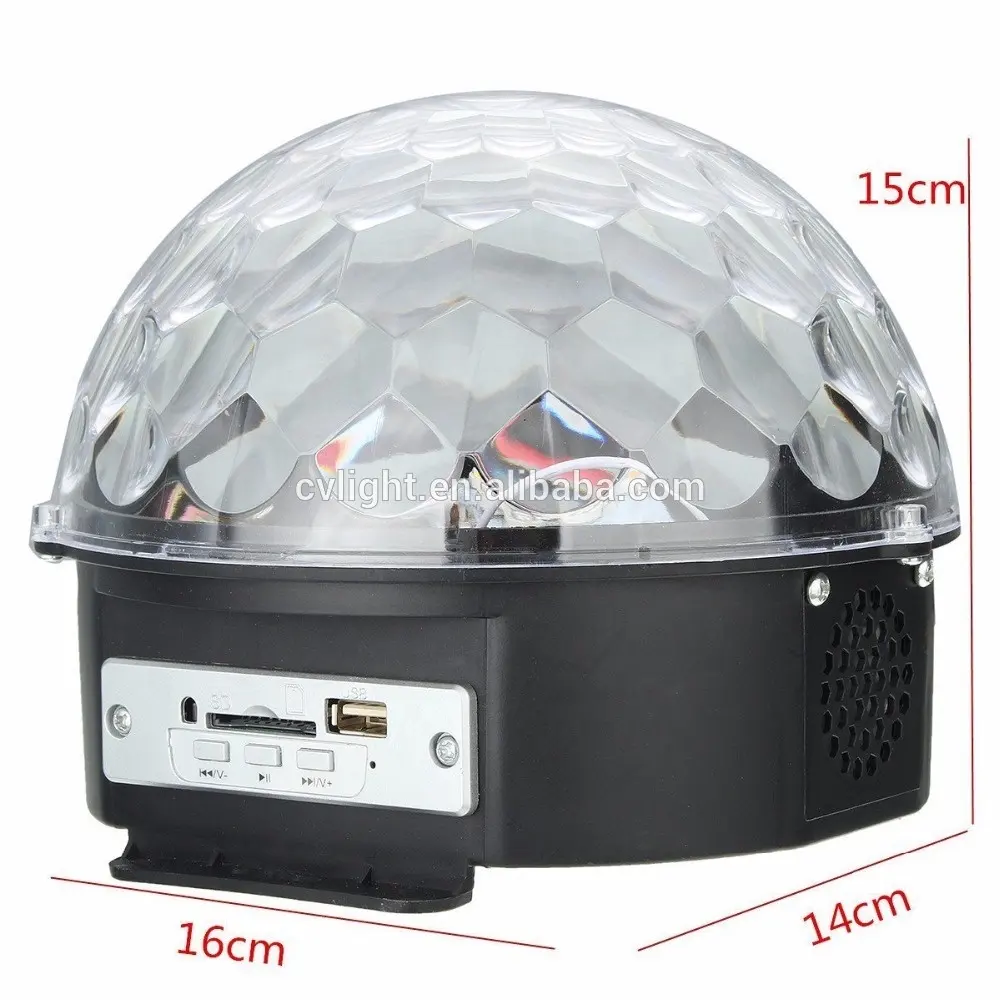 Magic ball LED Crystal Disco ball light with MP3 strobe rotation KTV party and Christmas decoration