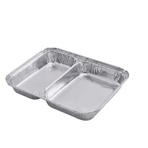 Food Grade Aluminum Tray 3 Compartment Aluminum Foil Container