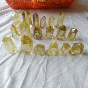 Natural <span class=keywords><strong>citrino</strong></span> <span class=keywords><strong>cristallo</strong></span> di quarzo punti minuscolo <span class=keywords><strong>cristallo</strong></span> guarigione sei lati bacchette - Product Image 5