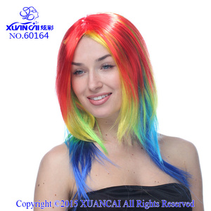 Pelucas de pelo rizado largo Bang mezclan el color principal estilo de moda de productos y mejores ventas - Product Image 5