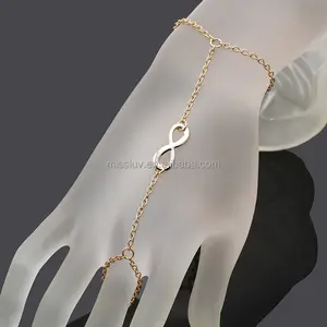 8 figure infinity finger ring bracelet gold slave bracelet with finger ring gold finger ring bracelet