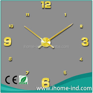 <span class=keywords><strong>100CM</strong></span> büyük dekoratif ayna Diy duvar saati ev dekor için 3d akrilik duvar saati - Product Image 5