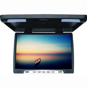 Pantalla lcd digital HD de 15,4/17 pulgadas, Monitor abatible hacia abajo montado en el techo, monitor lcd para coche para autobús