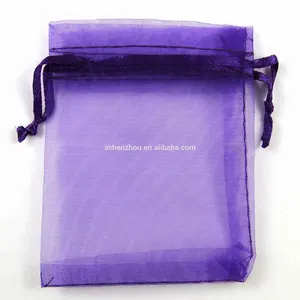 High quality popular custom wedding gift pouches small drawstring mesh silver jewelry organza bags