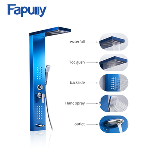Fapully alta calidad <span class=keywords><strong>de</strong></span> acero inoxidable pulido espejo <span class=keywords><strong>mar</strong></span> azul baño panel <span class=keywords><strong>de</strong></span> ducha <span class=keywords><strong>de</strong></span> acero inoxidable - Product Image 2