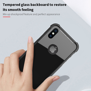 Soporte inalámbrico carga vidrio templado ARMOR Plus TPU funda de teléfono móvil con airbag para iPhone X - Product Image 1