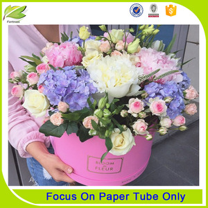 Luxury <span class=keywords><strong>rose</strong></span> rosa rotonda fiore di cartone scatole - Product Image 1