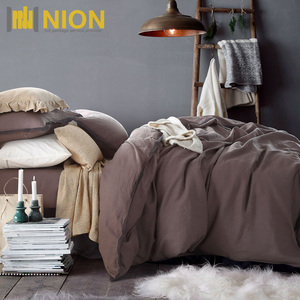 100% lino lavato in pietra tinta unita stile base King Queen Twin set copripiumino completo <span class=keywords><strong>lenzuola</strong></span> di lino <span class=keywords><strong>francese</strong></span> - Product Image 1