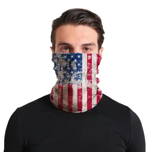 Toptan başörtüsü baskı Polyester amerika ülke bayrağı Bandana Biker meraklıları