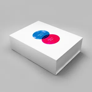 Custom design di Lusso Bianco di Carta Contenitore di Regalo Del Collare con il vostro logo