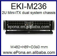 Chasis Compacto de Montaje en Rack de Sistema Dual Mini-ITX de 2U con Ventilador, Carcasa Industrial para PC EKI-M236 en Existencia