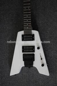 Weifangレボン6弦ホワイトカラーの小さなヘッドレスエレキギター - Product Image 4