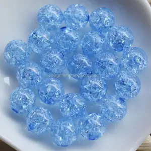 Sparkly Transparant Crackle Ronde Acryl Kralen Chunky Clear Plastic Gumball Ballen Voor Sieraden Maken
