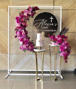 Wholesale Cheap Fancy White Round Acrylic <strong>Wedding</strong> <strong>Backdrop</strong> <strong>Stand</strong> for Parties - Product Image 3