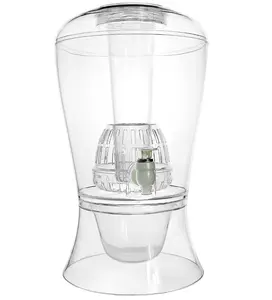 Hot Sale Beverage Dispenser on Base with Ice Core and Flavor Infuser Plastic Jug with Fruit and Tea Infuser and Spigot
