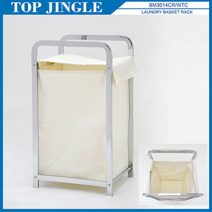 Black Rectangle Canvan <b>Bag</b> Metal Tube Standing <b>Laundry</b> Basket - Product Image 2