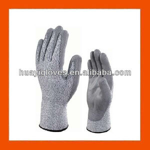 Pu coated cut Level <span class=keywords><strong>3</strong></span> cut <span class=keywords><strong>resistant</strong></span> gloves - Product Image 1