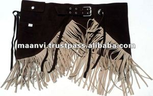 CHAPS D'ÉQUITATION EN CUIR DE WESTERN DE QUALITÉ SUPÉRIEURE FABRIQUÉS sur CUIR SUEDE AVEC FRANGES BOUCLE CONCHOS QUALITÉ LOURDE - Product Image 3