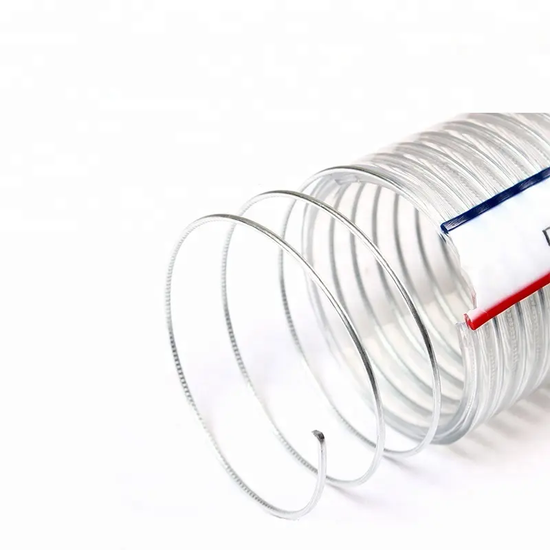Yüksek kaliteli esnek şeffaf takviyeli örgü hortum PVC Spiral çelik tel boru