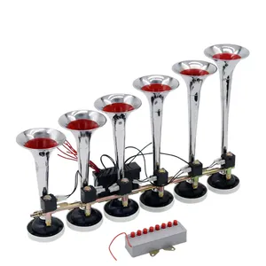 hot sale 12v/24v 6 pipes music air horn electric truck horn 8 melody sound air horn pakistan