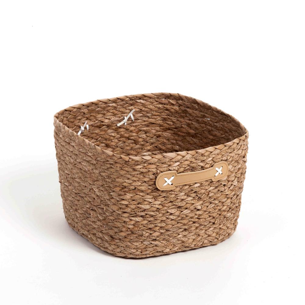 Оптовая продажа натуральное соломенное материалы ротанга пользовательские водорослей с круглым открытым ручной плетения плетеная корзина для хранения