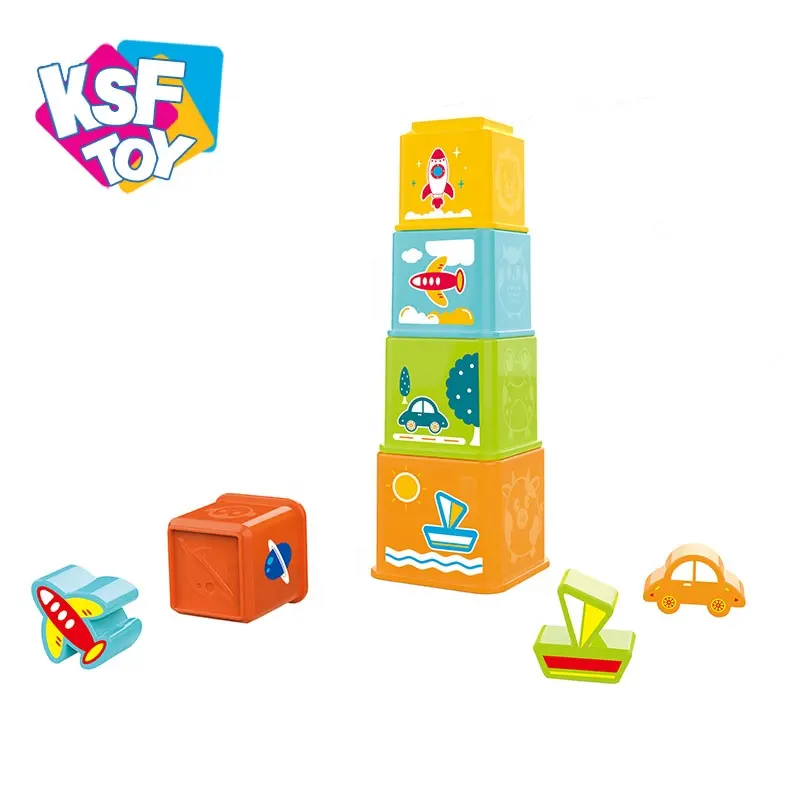 البلاستيك مضحك التعليمية كومة مربع مكعب الالعاب العملاقة مجموعة للطفل اللعب