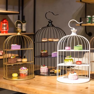 Customized Hotel Banquet Equipment Stainless Steel <strong>3</strong> <strong>Tier</strong> Bird Cage Cupcake/ <strong>Cake</strong> <strong>Stand</strong> for Wedding