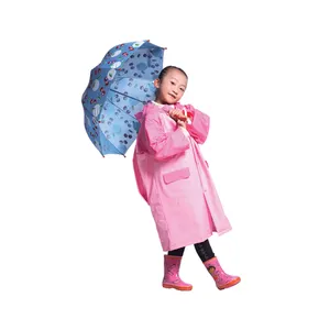 Plastic pvc cartoon Kids Children child girls raincoat clear plastic rain coats